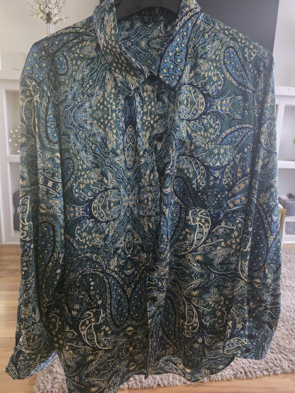 Velvet Heart Green Blue Paisley Skirt